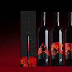 Red Orange Inks on Wine Label