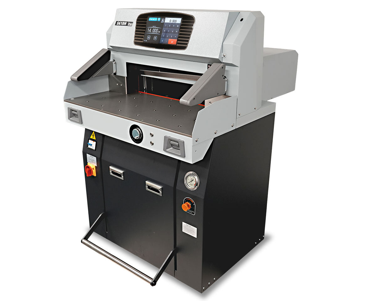 Boway Model 5610H Programmable Hydraulic Cutter, 22" Wide.