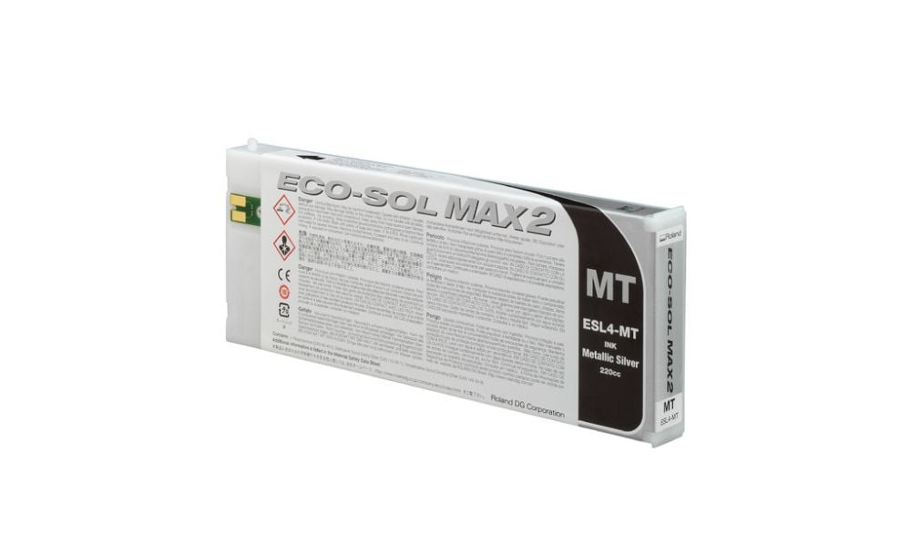 Roland Eco-Sol MAX 2 ESL4 ink, metallic silver, 220 ml cartridge