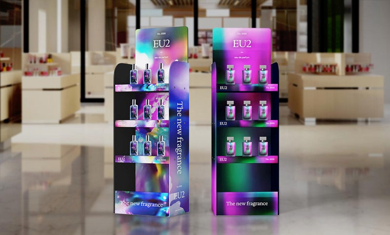 Retail point-of-sale display printed on the EU2-1000MF