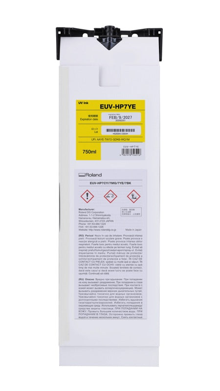 Roland EUV-H ink, yellow 750 ml pouch