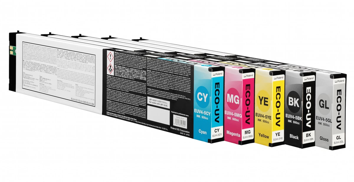 Roland ECO-UV4 ink, full set of 500 ml cartridges