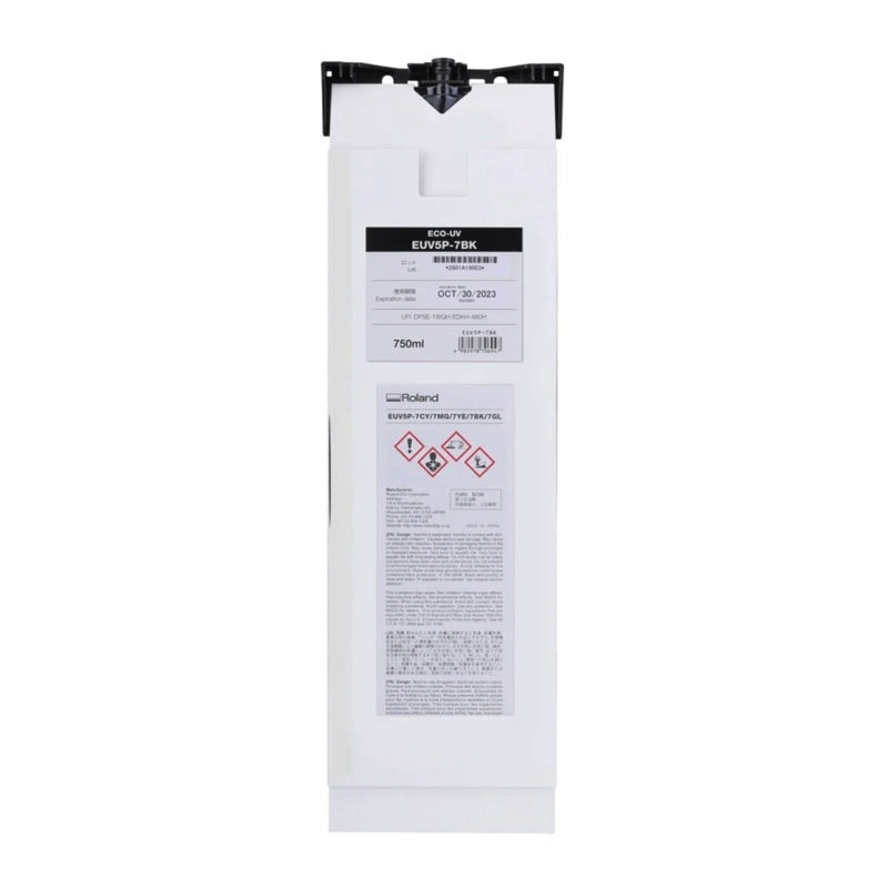 Roland ECO-UV5 ink, black, 750 ml pouch