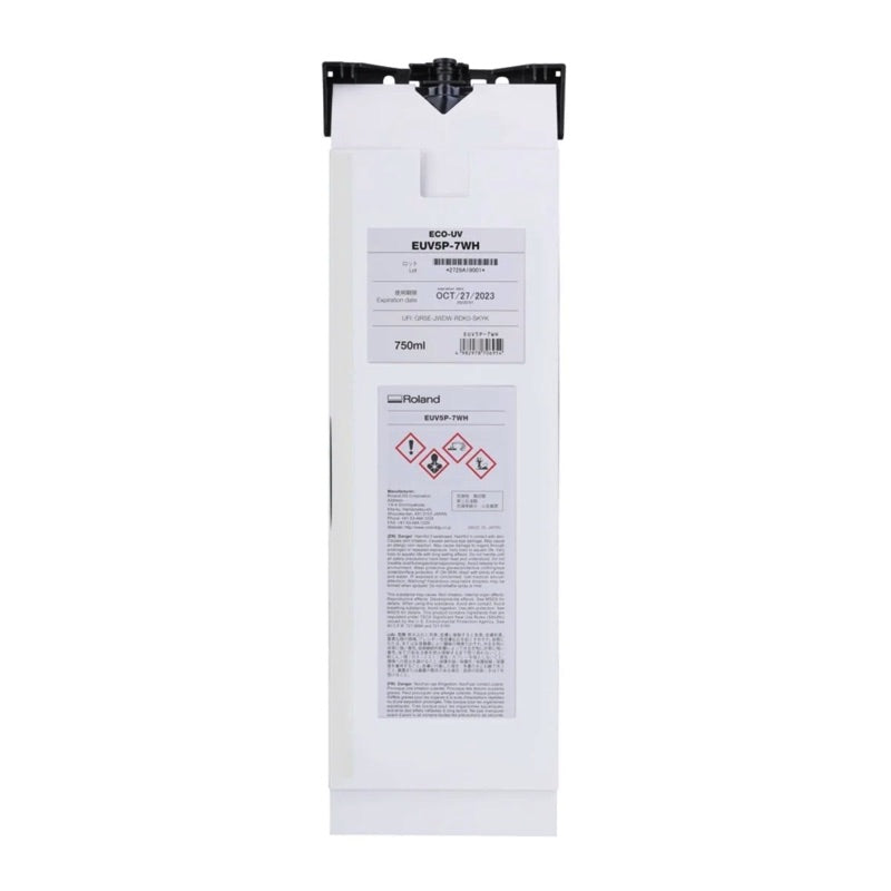 Roland ECO-UV5 ink, white, 750 ml pouch