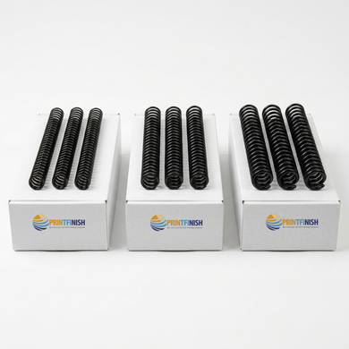 Black plastic binding coil kit — 6mm, 8mm and 10mm, 300 coils | PrintFinish