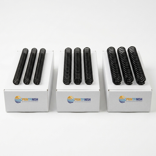 Black plastic binding coil kit — 6mm, 8mm and 10mm, 300 coils | PrintFinish