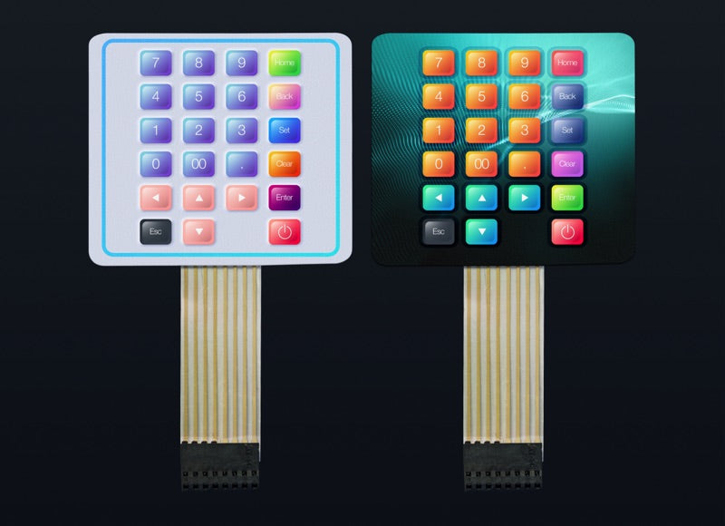 Control keypads printed with durable UV ink on the MO Series