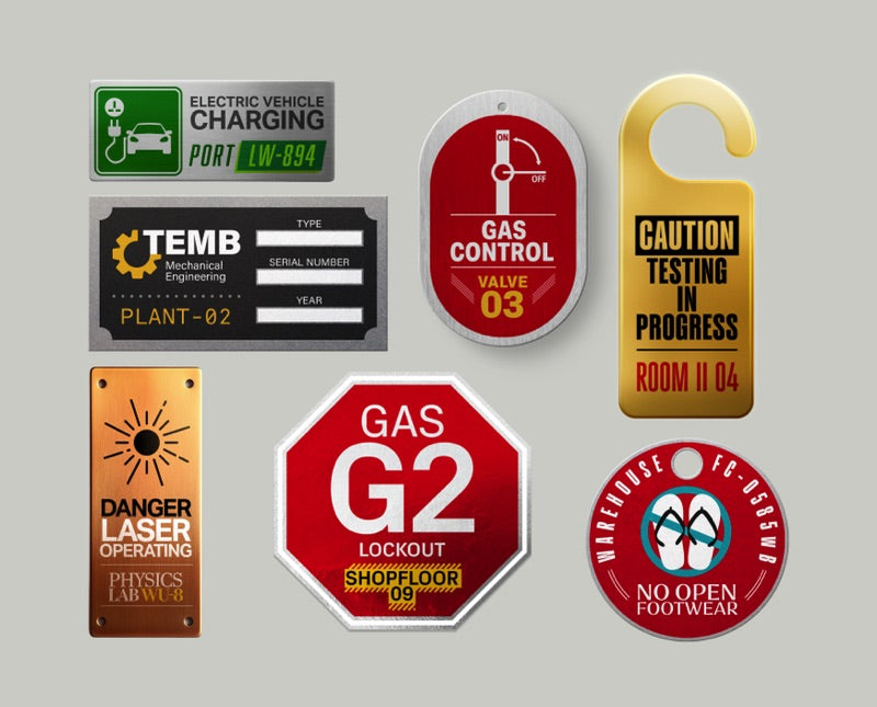 Metal nameplates printed on the Roland MO Series
