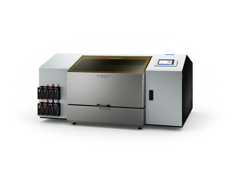 Roland MO-240 UV flatbed printer, left three-quarter view