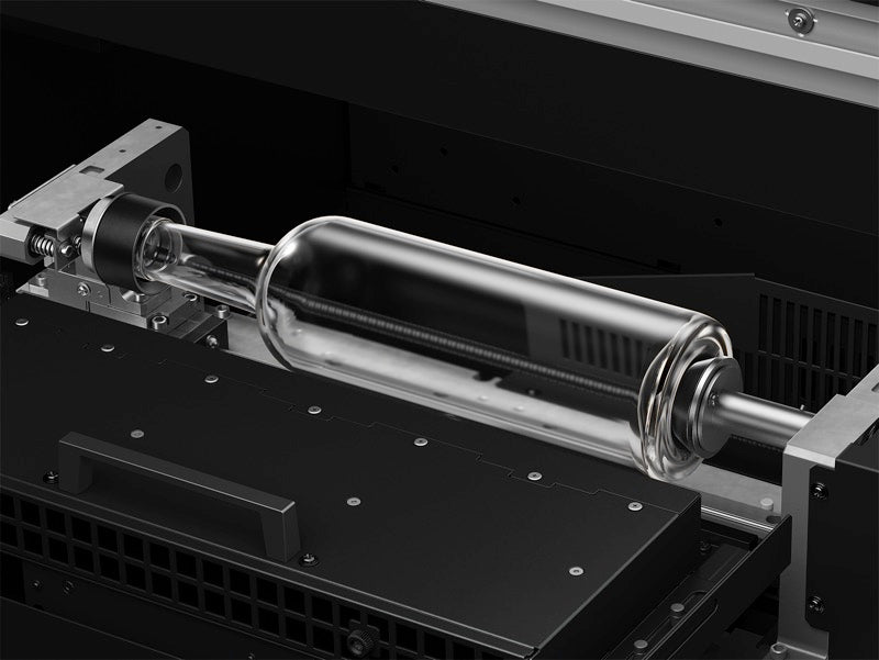 Wine bottle loaded in the RC-300c for printing on glass