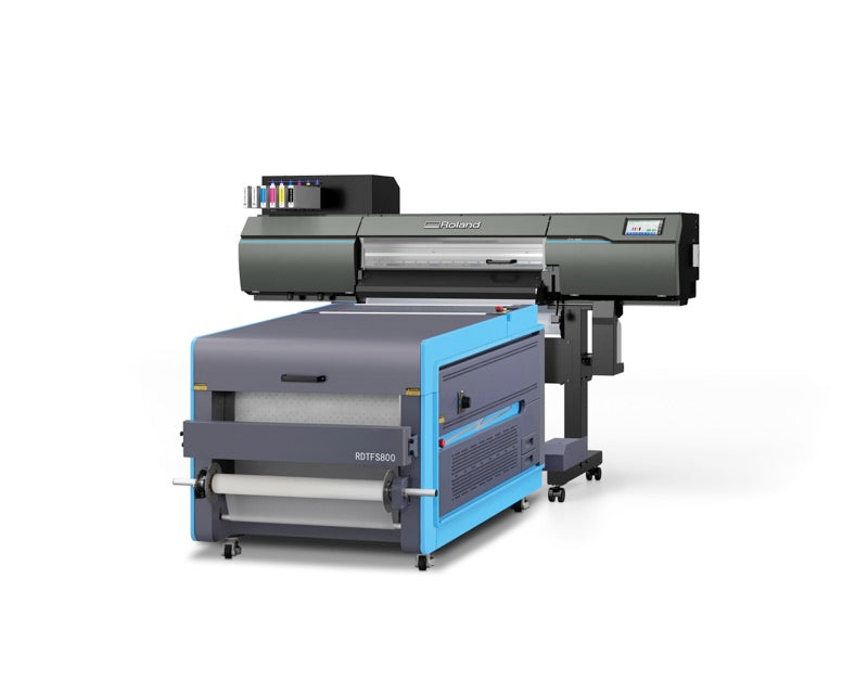 RDTFS800 shaker paired with the Roland TY-300i DTF printer