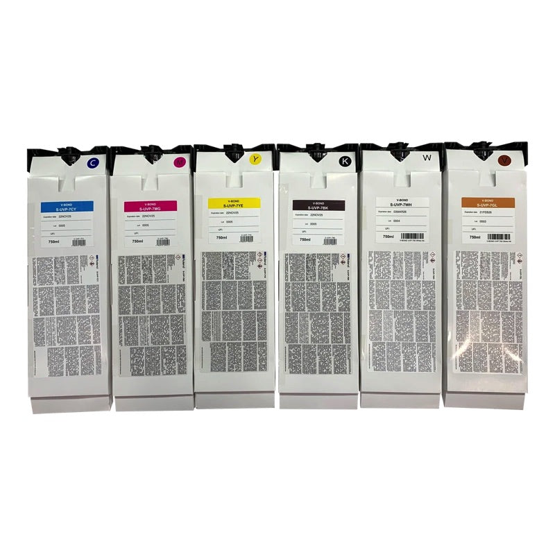 Roland V-BOND UV ink, full set of 750 ml pouches