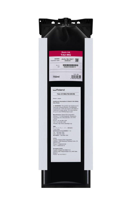 Roland TA2 latex ink, magenta 750 ml pouch