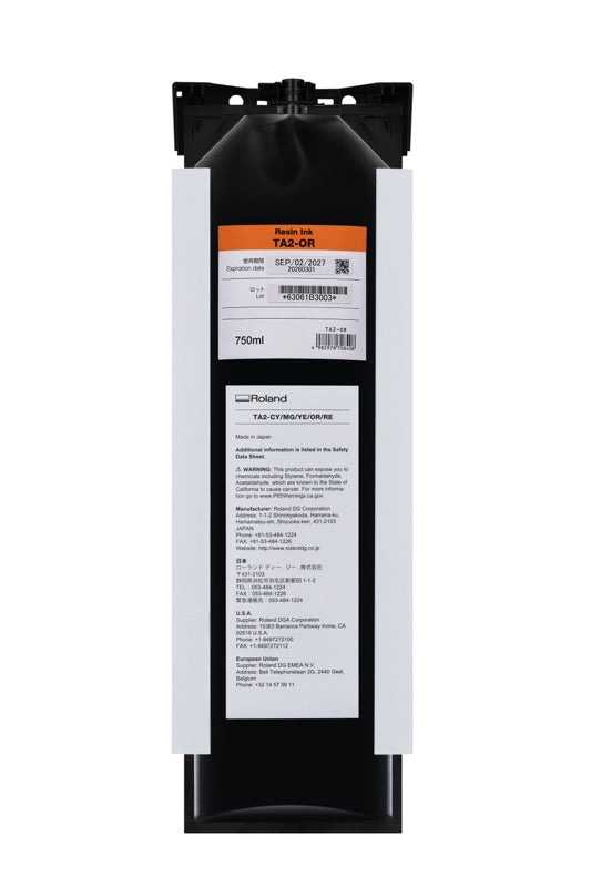 Roland TA2 latex ink, orange 750 ml pouch