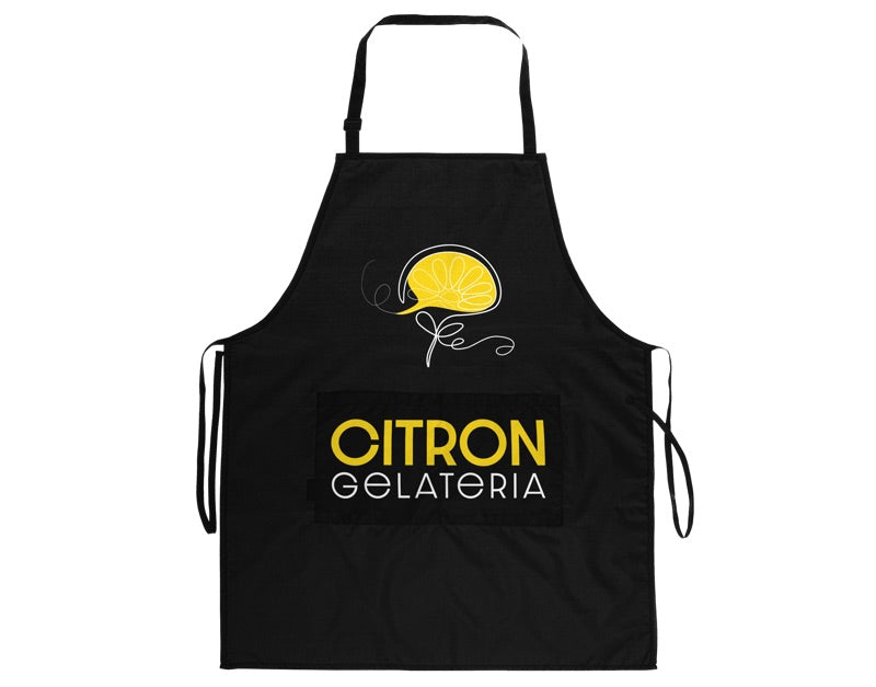 Apron decorated with a DTF transfer printed on the TY-300i