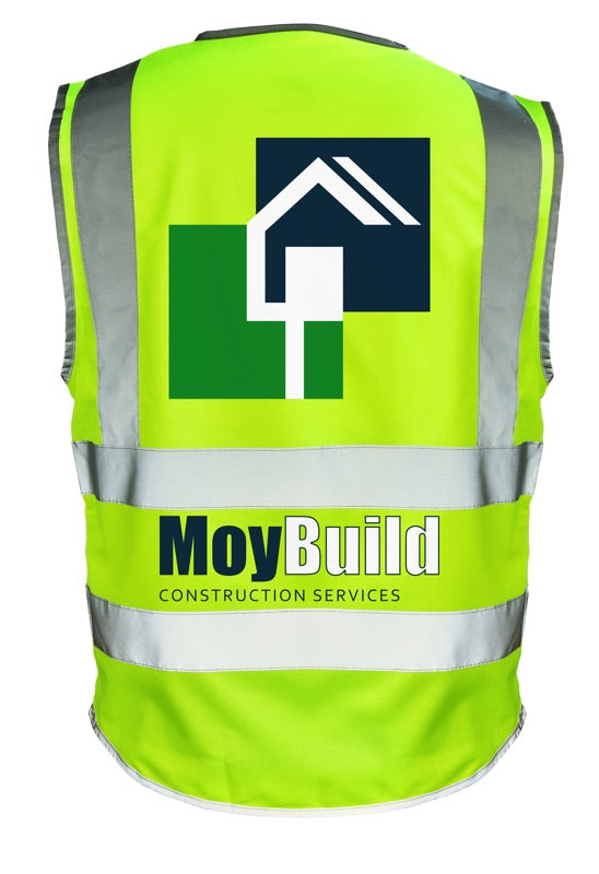 High-visibility vest decorated with a DTF transfer from the TY-300i