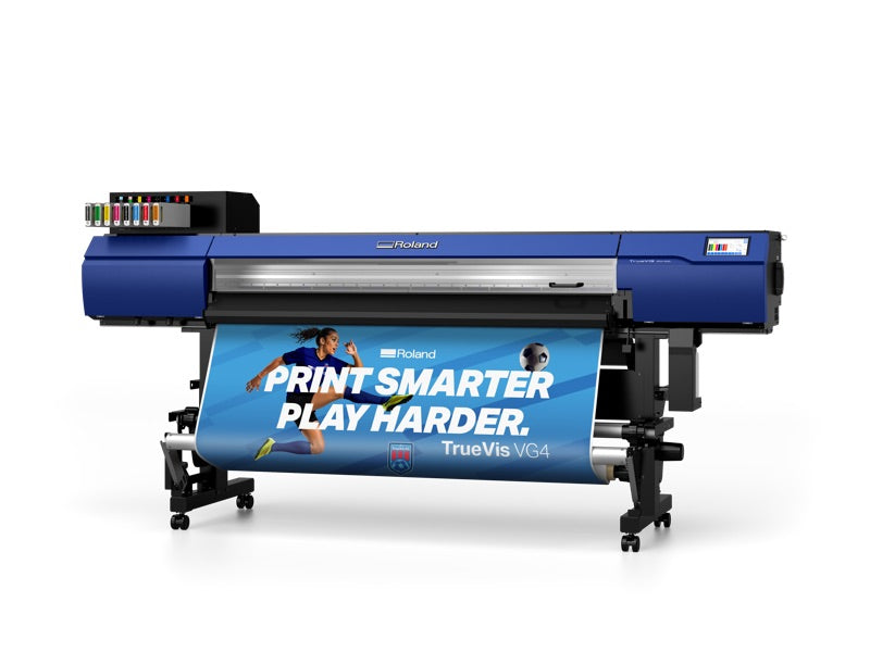 Roland VG4-640 print and cut machine, left three-quarter view
