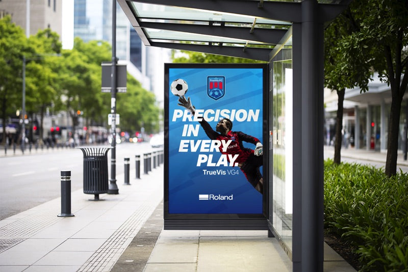 Bus stop advertising printed with VG4 TR3 ink