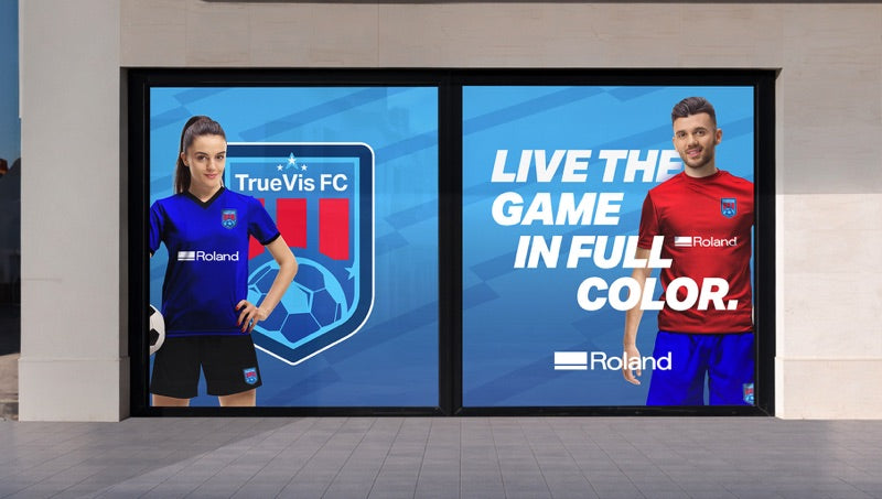 Shop front graphics printed on the VG4 Series