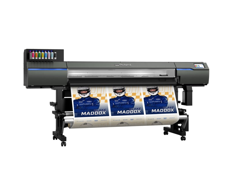 Roland XG-640 eco-solvent printer/cutter with printed display graphics