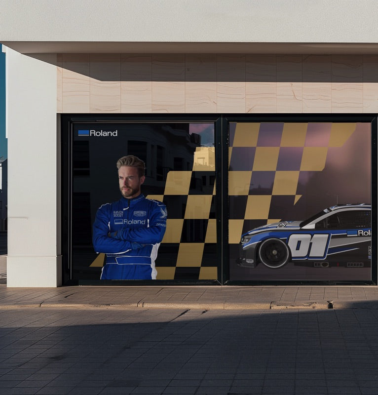 Window graphics printed with eco-solvent ink