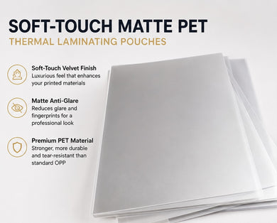 Soft-Touch matte PET thermal laminating pouches