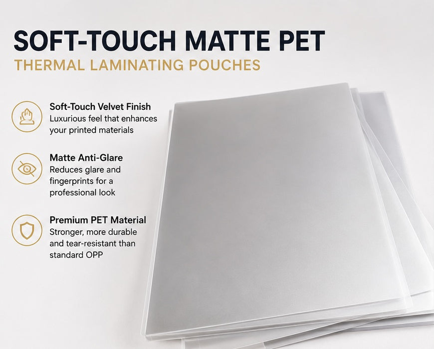 Soft-Touch matte PET thermal laminating pouches